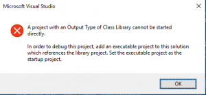 Project with an output type of class library