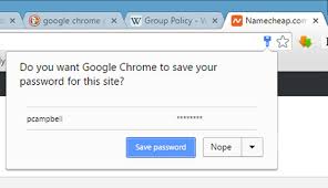 chrome browser password saving