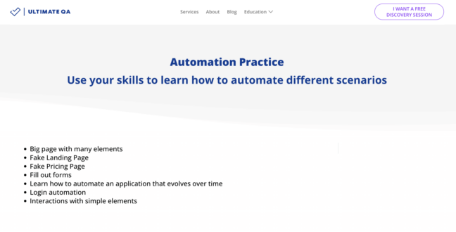 Complete List of Awesome Websites to Practice Automation Testing